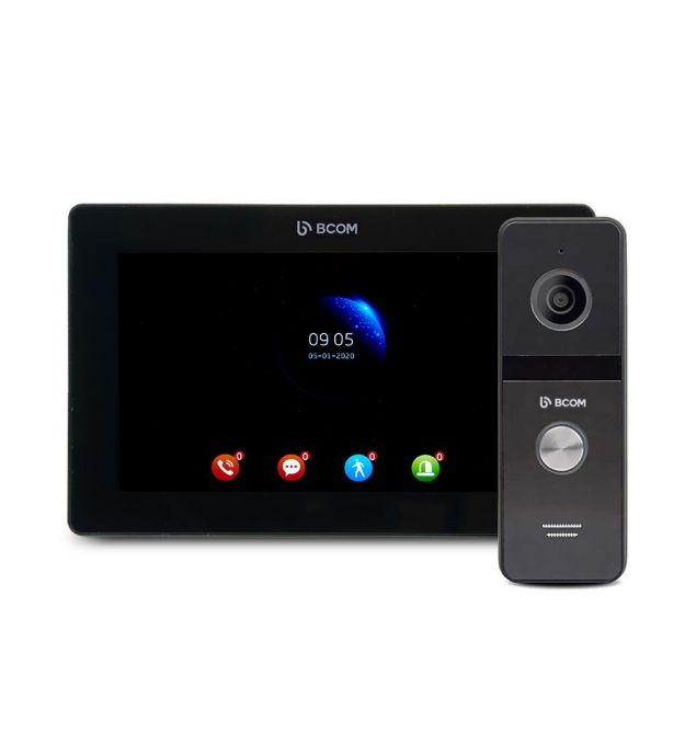 Комплект видеодомофона BCOM BD-770FHD Black Kit: видеодомофон 7" и видеопанель