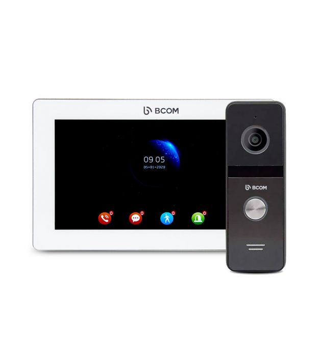Комплект видеодомофона BCOM BD-770FHD White Kit: видеодомофон 7" и видеопанель