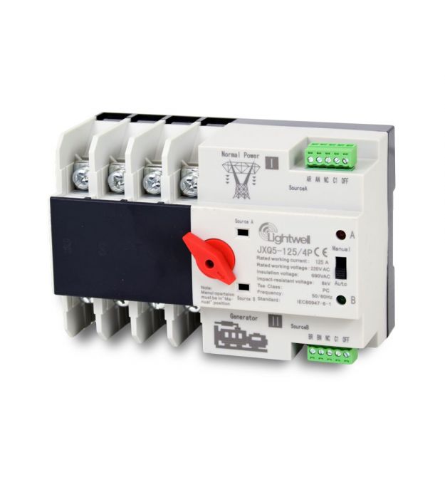 Автоматический переключатель Lightwell ATS 4P 125A для DIN-рейки