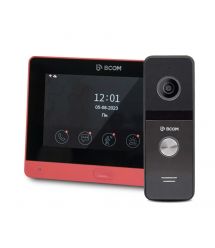 Комплект Wi-Fi видеодомофона 7" BCOM BD-760FHD/T Red с поддержкой Tuya Smart + BT-400FHD Black
