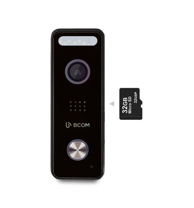 Комплект видеопанель BCOM BT-400FHD/T Black SD с поддержкой Tuya Smart со встроенной картой памяти на 32 GB