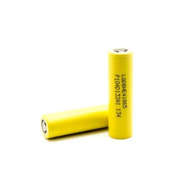 Аккумулятор 18650 Li-Ion LG LGDBHE41865-HE4, 2500mAh, 35A, 4.2 – 3.7 – 2.5V, YELLOW, 2 шт в упаковке, цена за 1 шт