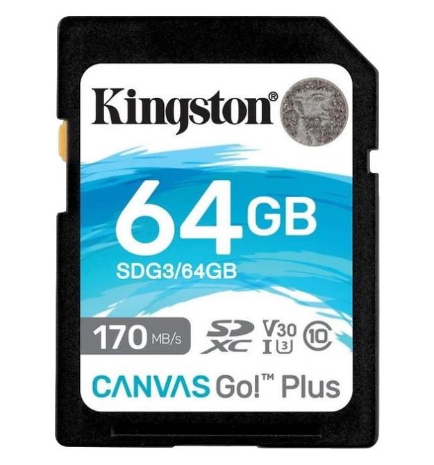 Модуль флэш-памяти Kingston 64GB SDXC Canvas Go Plus 170R C10 UHS-I U3 V30