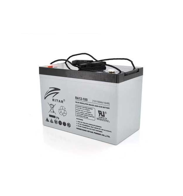 Акумуляторна батарея AGM RITAR RA12-100S, Gray Case, 12V 100.0Ah ( 307 x 169 x 215 ) Q1