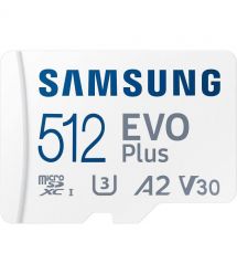 Samsung Карта памяти microSDHC 512GB C10 UHS-I R100MB/s Evo Plus + SD