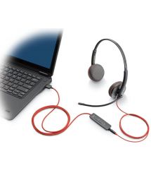 Poly Гарнитура компьютерная стерео On-ear Blackwire 3225, USB-A, USB-C, 3.5 мм, однонаправленный, черный