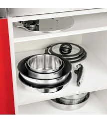 Tefal Набор посуды Ingenio Emotion, 13 пр., нержавеющая сталь, стекло, пластик, бакелит, серебристый