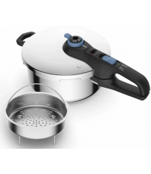 Tefal Скороварка Secure Trendy, 4л, с паровой корзинкой, нержавеющая сталь, пластик