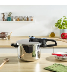 Tefal Скороварка Secure Trendy, 4л, с паровой корзинкой, нержавеющая сталь, пластик