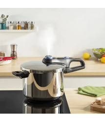 Tefal Скороварка Secure Trendy, 4л, с паровой корзинкой, нержавеющая сталь, пластик