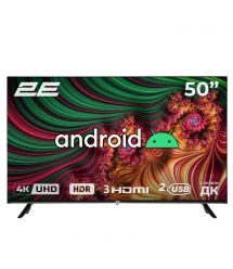 2E Телевізор 50" LED 4K 60Hz Smart Android Black