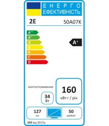 2E Телевізор 50" LED 4K 60Hz Smart Android Black