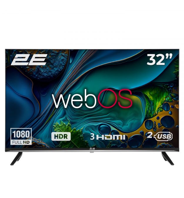 2E Телевізор 32" LED FHD 60Hz Smart WebOS Black