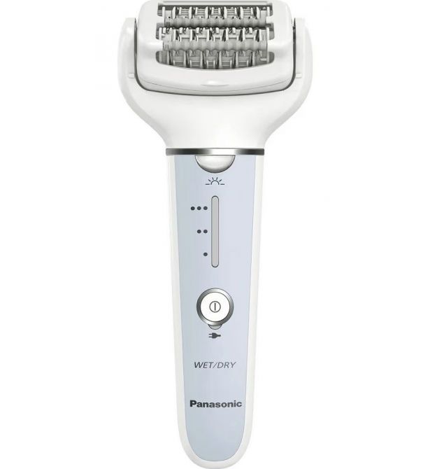 Panasonic Эпилятор пинцетный, аккумуляторный, пинцет.-60, влаж.+сух., чехол, насадок-8, голубой-белый