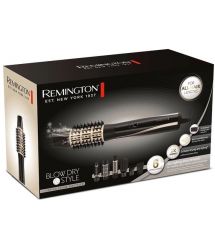 Remington Фен-щетка Blow Dry & Style Caring, 1200Вт, режимов-2, иониз-я, хол. обдув, кейс для хранения, керамика, черно-золотой