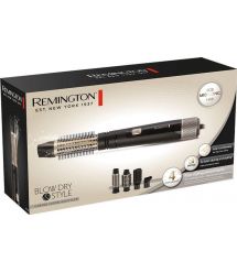 Remington Фен-щетка Blow Dry & Style Caring, 1000Вт, режимов-2, иониз-я, хол. обдув, чехол, керамика, черно-золотой