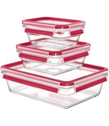 Tefal Набор контейнеров Master Seal, 3шт, жаропрочное стекло, прозрачный