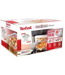 Tefal Набор контейнеров Master Seal, 3шт, жаропрочное стекло, прозрачный