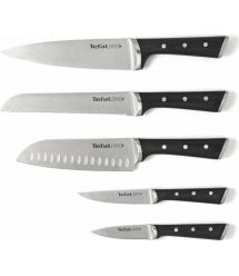 Tefal Набор ножей Ice Force, 5 пр., с деревянной колодкой, нержавеющая сталь, плаcтик, черный