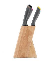 Tefal Набор ножей Fresh Kitchen, деревянная колода, 5шт, нержавеющая сталь, пластик, дерево, черный