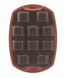Tefal Противень PerfectBake, 10 форм, квадратный, 21х29см, алюминий, коричневый