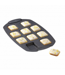 Tefal Противень PerfectBake, 10 форм, квадратный, 21х29см, алюминий, коричневый