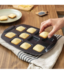 Tefal Противень PerfectBake, 10 форм, квадратный, 21х29см, алюминий, коричневый