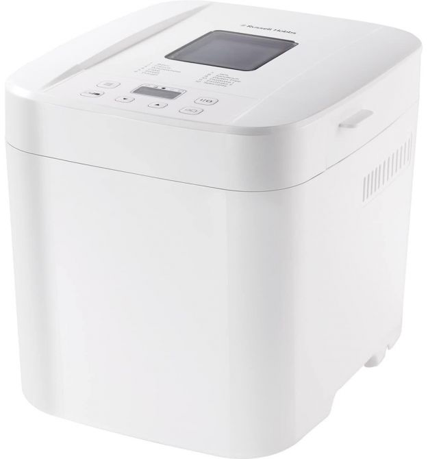 Russell Hobbs Хлебопечка 600Вт, программ-12, макс.вес -1кг, форма-прямоугольник, пластик, белый