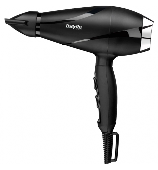 BaByliss Фен, 2200Вт, режимов-2, дифузор, иониз-я, хол. обдув, черный