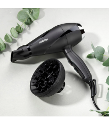 BaByliss Фен, 2200Вт, режимов-2, дифузор, иониз-я, хол. обдув, черный