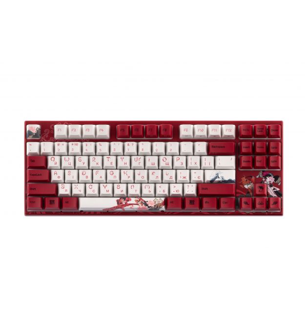 Varmilo Клавиатура механическая VEM87 Koi 87Key, EC V2 Sakura, USB-A, EN/UKR, White Led, Красный