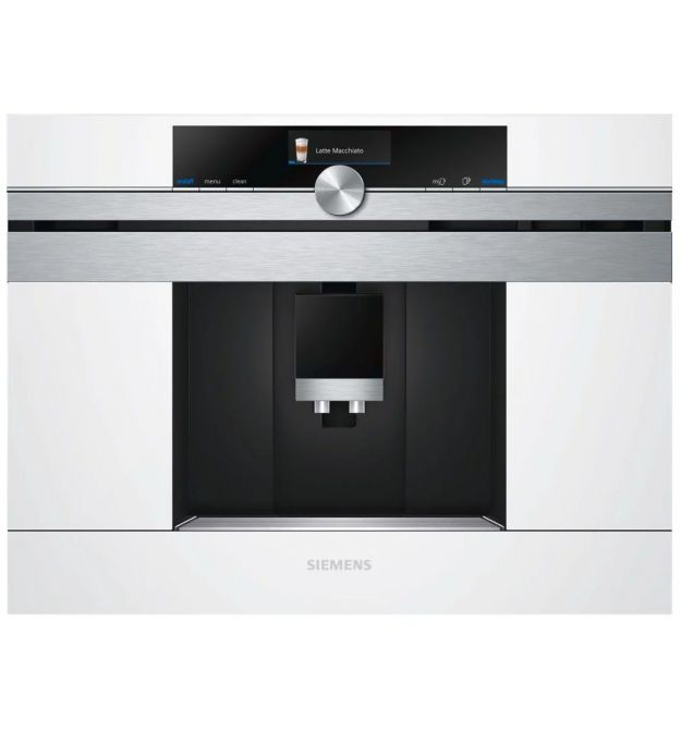 Siemens Кавомашина вбудовувана, 2.4л, зерно+мелена, автомат.капуч, LED-дисплей, авторецептів -30, білий