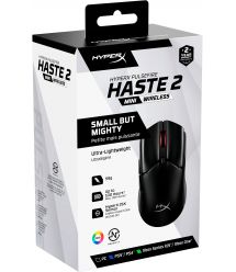 HyperX Мышь Pulsefire Haste 2 mini, RGB, USB-A/WL/BT, чорный