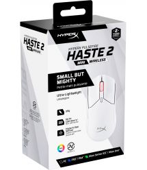HyperX Мышь Pulsefire Haste 2 mini, RGB, USB-A/WL/BT, белый
