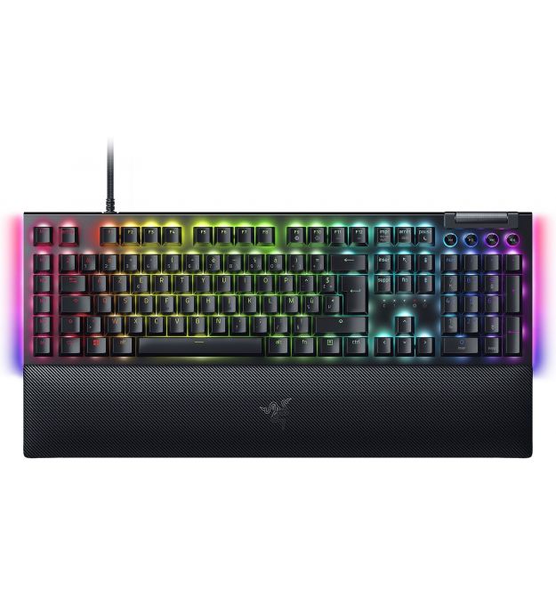 Клавиатура механическая Razer BlackWidow V4, 114key, Yellow Switch, USB-A, EN/RU, RGB, черный