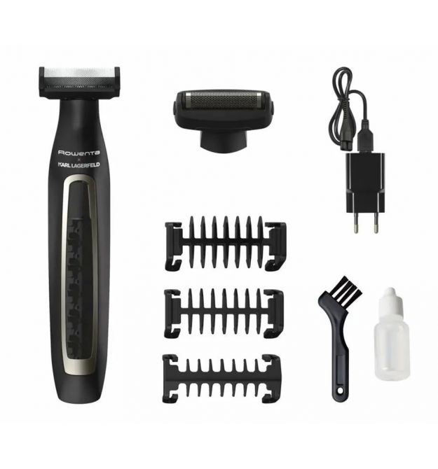 Rowenta Тример Karl Lagerfeld Forever Sharp, для бороди, вусів, акум., роторний мотор, насадок-4, титан.напил., чорний
