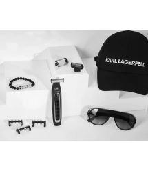 Rowenta Триммер Karl Lagerfeld Forever Sharp, для бороды, усов, акум., роторный мотор, насадок-4, титан.напил., черный