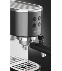 Krups Кофеварка рожковая Virtuoso + 1л, молотая, ручной капучинатор, 15 бар, черный