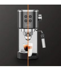 Krups Кофеварка рожковая Virtuoso + 1л, молотая, ручной капучинатор, 15 бар, черный