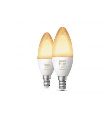 Philips Hue Лампа разумная E14, 5.2W(40Вт), 2200K-6500K, Tunable white, ZigBee, Bluetooth, дымирование, 2шт