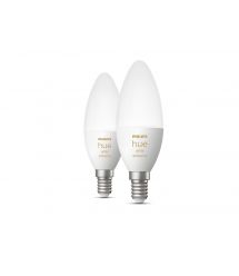 Philips Hue Лампа разумная E14, 5.2W(40Вт), 2200K-6500K, Tunable white, ZigBee, Bluetooth, дымирование, 2шт
