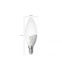 Philips Hue Лампа умная E14, 5.3W(40Вт), 2000K-6500K, RGB, ZigBee, Bluetooth, дымирование