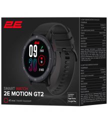 Смарт-часы 2E Motion GT2 47мм, 1.32", 360x360, BT 5.2, Черный