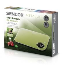 Весы кухонные Sencor, 5кг, подключение к смартфону, AAAx2, пластик, зеленый