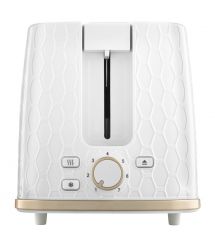 Тостер Sencor 930Вт, подогрев, размораживание, пластик, бело-золотой