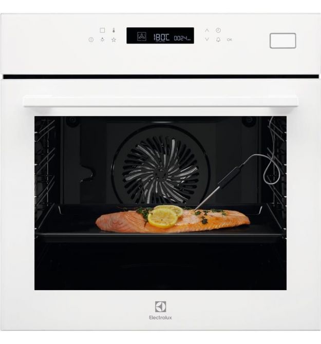 Духовой шкаф Electrolux электрический, 70л, А+, пар, дисплей, конвекция, ф-ция пароварки, белый