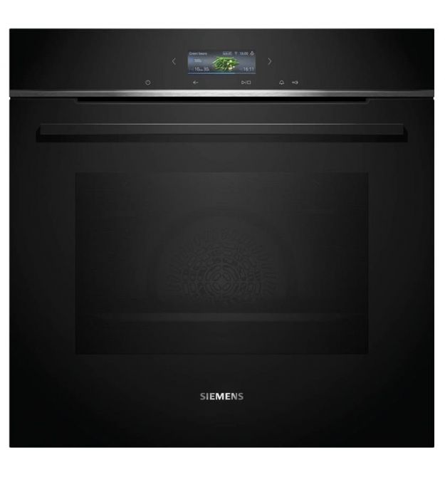 Siemens Духовой шкаф электрический, 71л, A+, дисплей, конвекция, пиролиз, черный