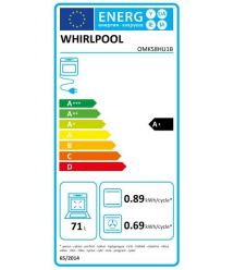 Whirlpool Духовой шкаф электрический, 71л, A+, дисплей, конвекция, телескопические направляющие, черный