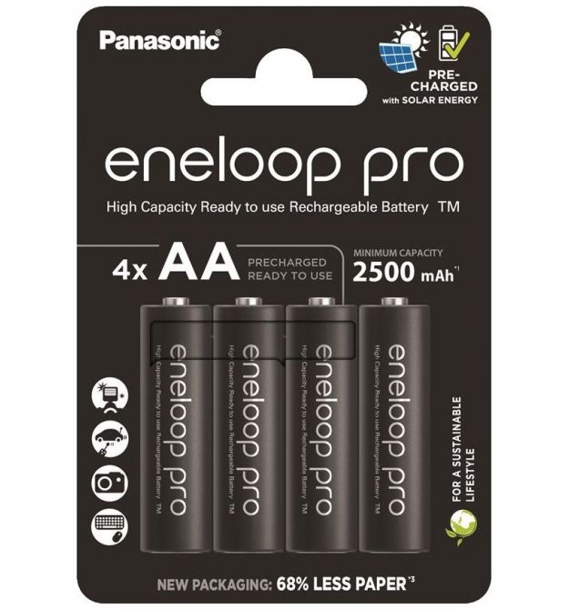 Аккумулятор Panasonic Eneloop NI-MH Pro AA 2500 мАч, 4 шт.