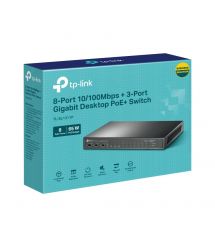 TP-Link Коммутатор TL-SL1311P 8x1FE (8xPoE), 2xGE, 1xSFP, 65Вт, Неуправляемый